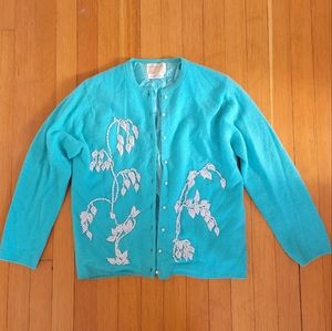 Vintage '50s Beaded Cardigan - image 1